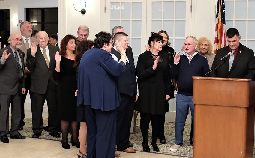 Members of the Ladies Auxiliary and House Officers were sworn in at the Marlboro Annual Inspection Dinner that was held last Saturday at the Grandview in Poughkeepsie.