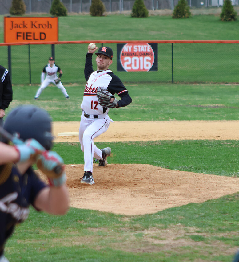 Tyson Fernandez delivers a pitch in the first inning of last Thursday’s game against Our Lady of Lourdes.