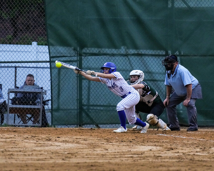 Valley Central&rsquo;s Mckenzie Rodriguez  bunts during last week&rsquo;s game against Cornwall.