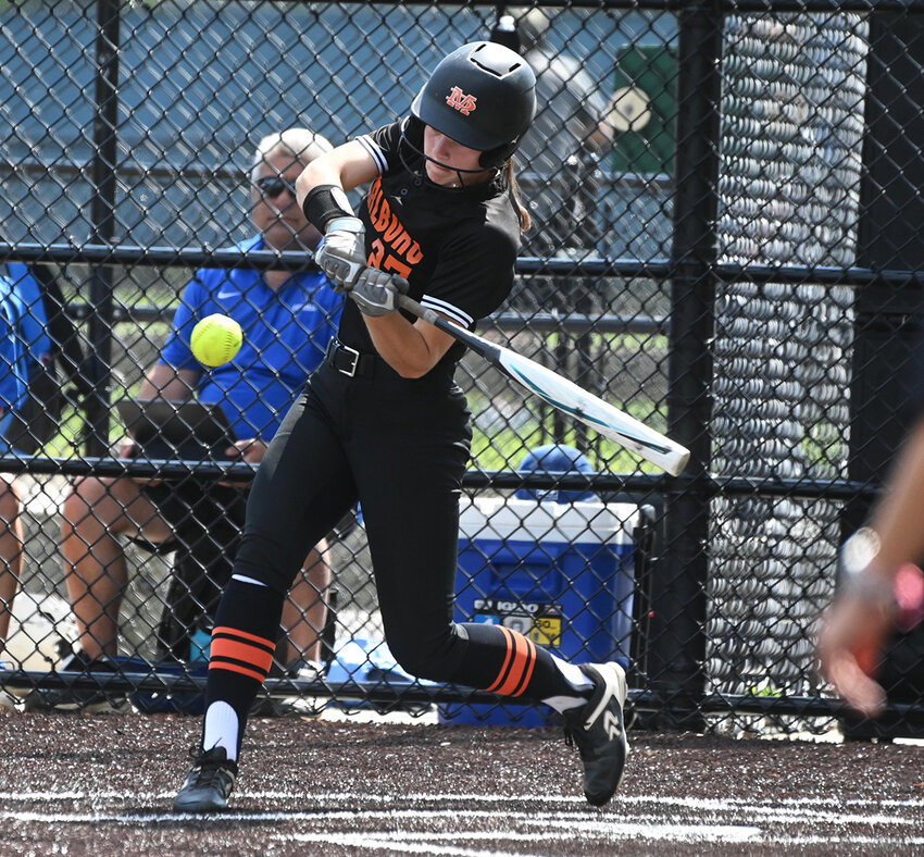 Samantha Maleck at bat in the 2024 state championship game.