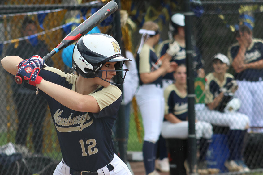 Newburgh’s Melissa Schulze stands in at the plate.