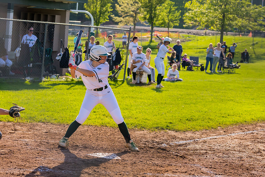 Taylor Horaz gets ready to swing.