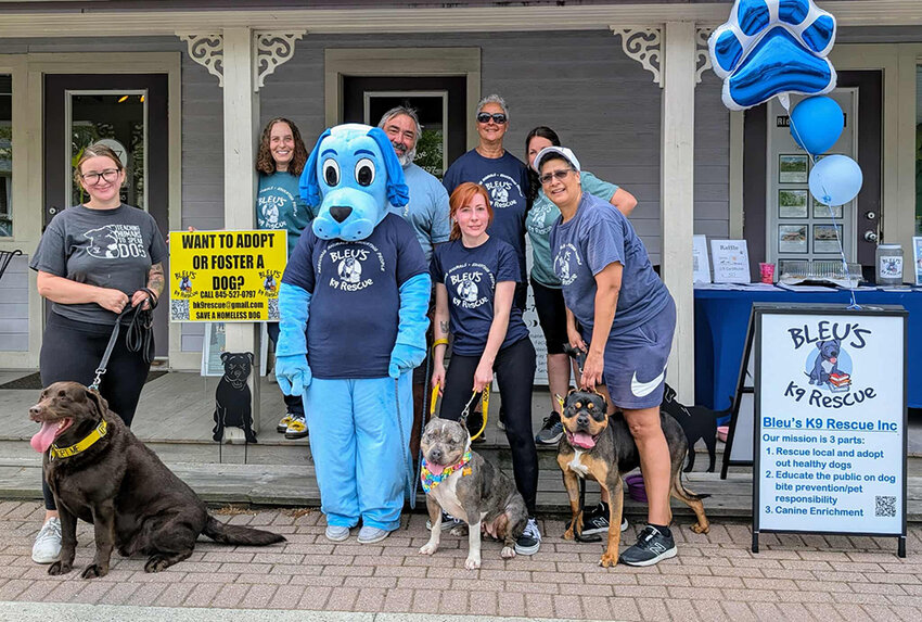 The crew at Bleu’s K-9 rescue: Angela Miller, Randi Schey, Mike Sabini, Debra Lys, Marissa Moschetto, Tina Paleaz.