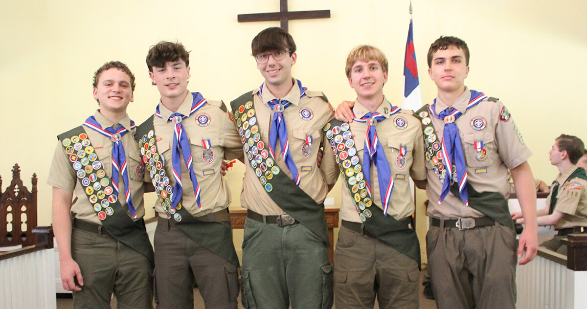 Five join ranks of Troop 118 Eagle Scouts