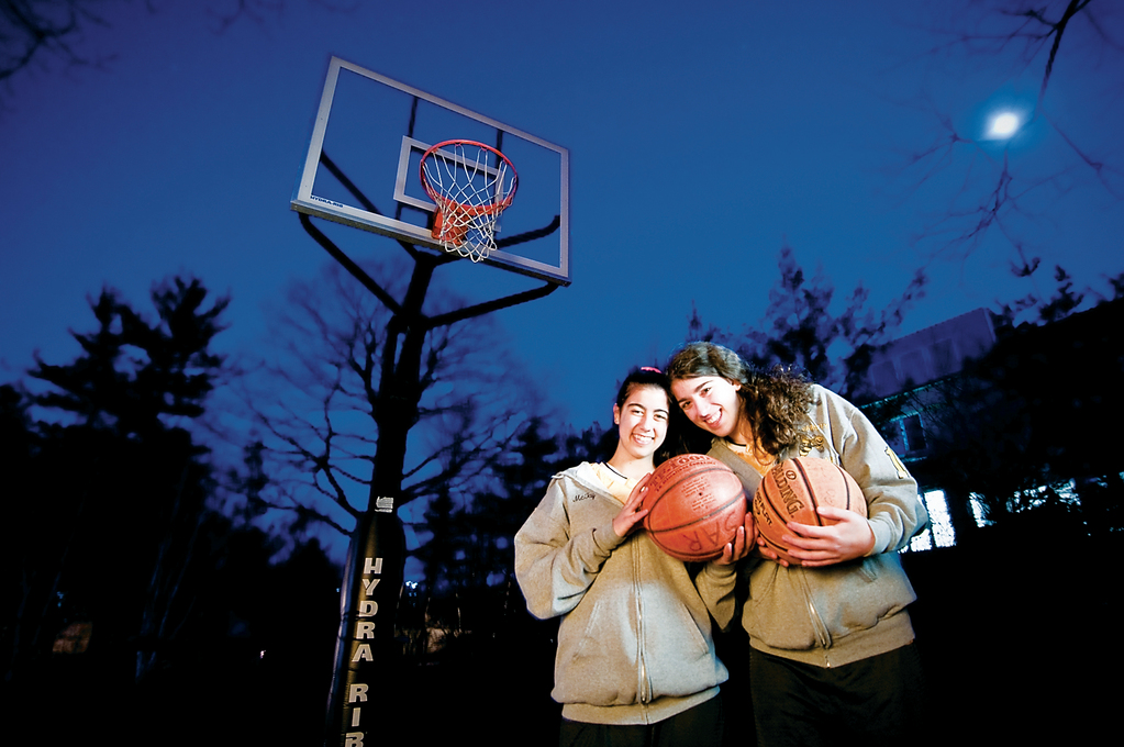 January 27, 2010 - Bronx, NY :  Sisters Talya, left, and Shira Lerner comprise a formidable one-two punch for the SAR Lady Sting's basketball team.