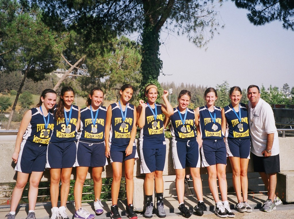 Attending the first ever JCC Maccabi Games in Israel, the Five Towns JCC Girls Basketball team won silver medals.