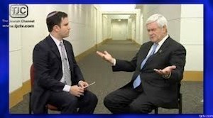Newt Ginrich interviewed by Steven I. Weiss of The Jewish Channel, where he made his remark on Palestinian identity.