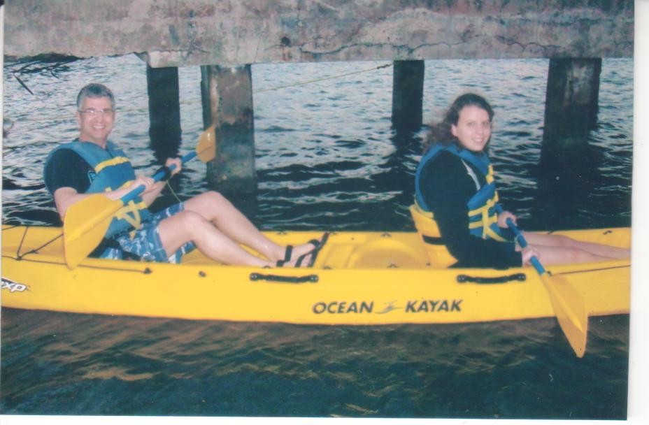 David and Nina Abrahams kayaking.