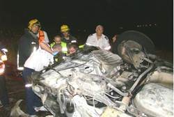 Aftermath of the car accident that killed eight members of the Atias family