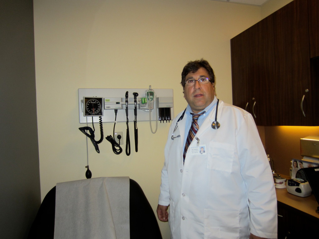 Marc Wilkenfeld, M.D., Chief, Division of Occupational and Environmental Medicine at Winthrop-University Hospital in one of the new examining rooms there.
