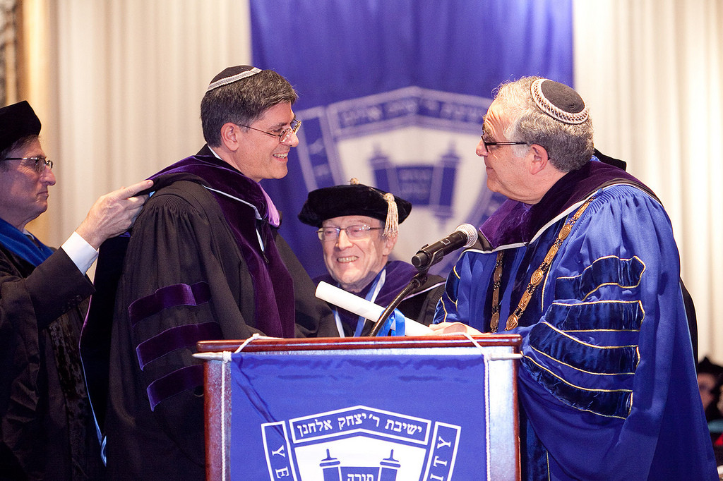 White House Chief of Staff Jack Lew received an honorary degree and delivered the keynote address at Yeshiva University&rsquo;s 88th Annual Hanukkah Convocation and Dinner on Sunday, December 16. Honorary degrees were also conferred upon management consulting and investment banking executive Stanley Raskas; Moises Safra, a philanthropist and accomplished financier; and Holocaust survivor Diane Wasser.       In addition, the public phase of YU&rsquo;s capital campaign, &ldquo;Mandate to Matter,&rdquo; was announced at the dinner. To date the campaign has already raised nearly $800 million of its $1 billion goal during its quiet phase, enabling YU to increase financial assistance to deserving students, strengthen its faculty, research and academic programs, enhance the quality of student life, campus infrastructure, and community outreach. At the dinner, YU Trustee Ira Mitzner said that the campaign would expand to include an additional $400 million for undergraduate scholarships.