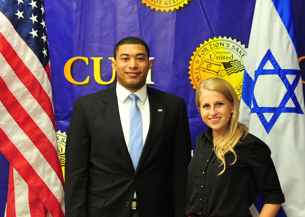 College students Sam Bain and Vika Mukha, at the 2013 Christians United for Israel Washington Summit.