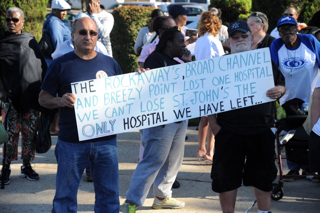 Supporters rallied last week to keep St. John&rsquo;s Episcopal Hospital open.