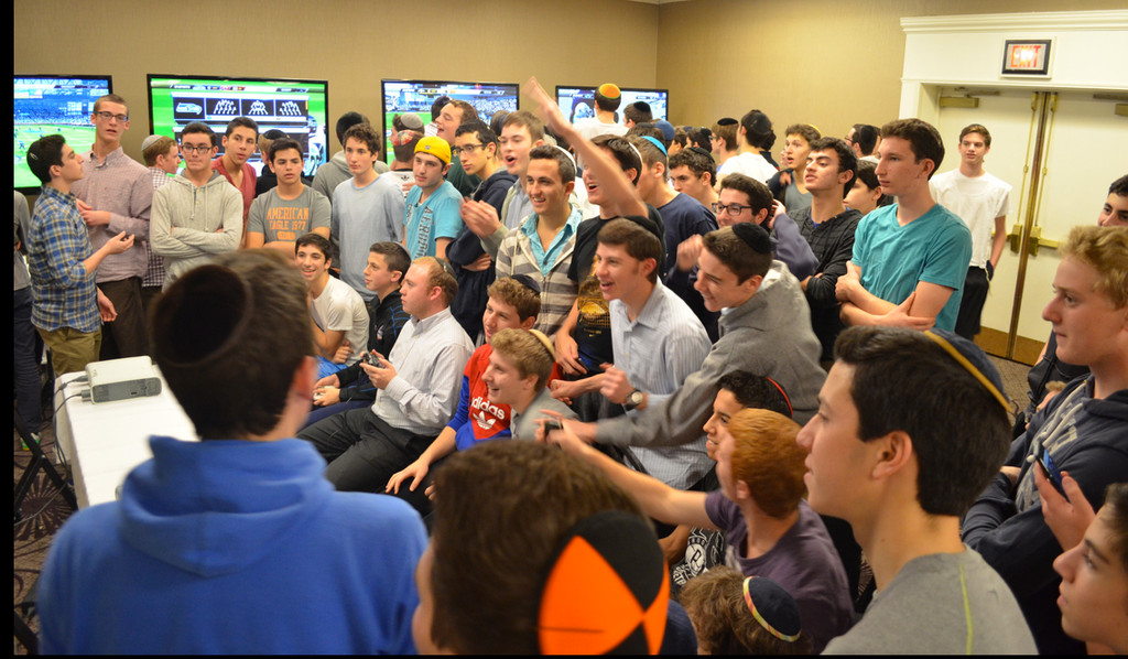 The DRS Shabbaton included several competitive activities, such as a Madden football video game tournament.