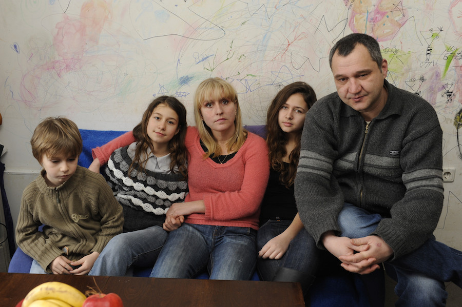 With no money to replace the decayed wallpaper in their poorly insulated three-room apartment in Bulgaria, parents Harry and Yana allowed their three children to simply draw on the walls to bring cheer to their home.