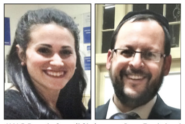 HALB Parents Council Chairperson Dana Frankel and Principal Rabbi Dovid Plotkin at Tuesday night's meeting.