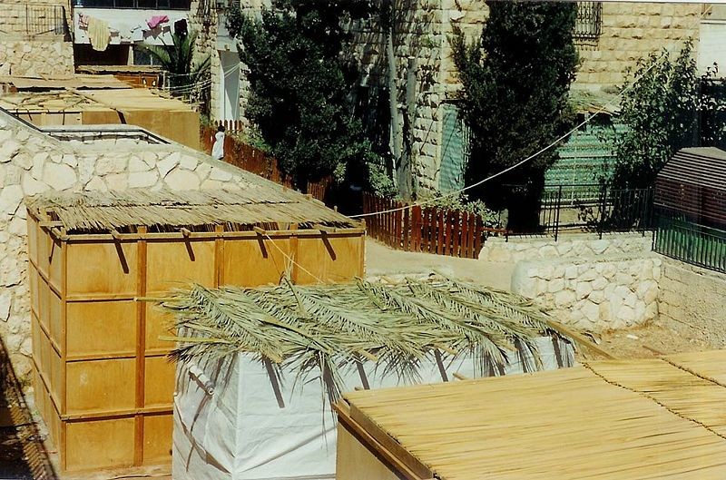 Sukkah roofs in Jerusalem.