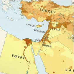 The HarperCollins atlas map that omits Israel.