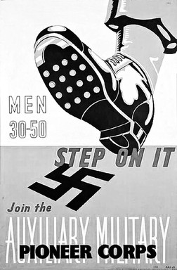 Recruitment poster for Auxiliary Military Pioneer Corps.