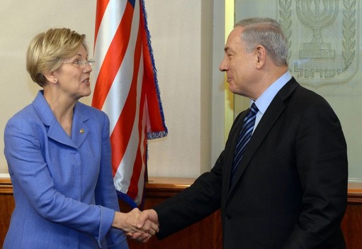 Sen. Elizabeth Warren meets with Israeli Prime Minister Benjamin Netanyahu in Jerusalem last November.