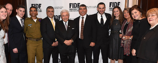 The Spector, Lefkovitz, and Jacobs families of Long Island with an IDF soldier and FIDF National Director and CEO Maj. Gen. (Res.) Meir Klifi-Amir.