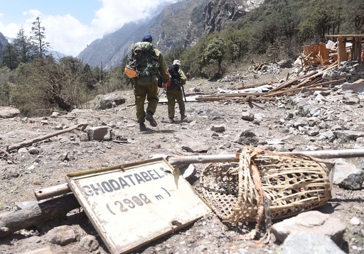 Israel soldiers on the job in Nepal.