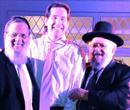 Rabbi Mordechai Kamenetzky and Rabbi Binyomin Kamenetzky with Assemblyman Todd Kaminsky.