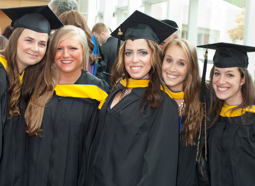 Graduates from Touro College School of Health Sciences Speech Language Program, from left: Jillian Finnegan, of Woodside; Samantha Dean, of West Islip.; Sherrie Wohl, of Melville; Alexandra Heller, of Forest Hills; and Christine Schraier, of Brooklyn.