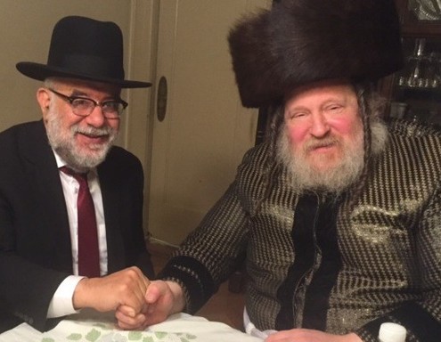 Young Israel of Long Beach Rabbi Chaim Wakslak with the Pittsburgher Rebbe.