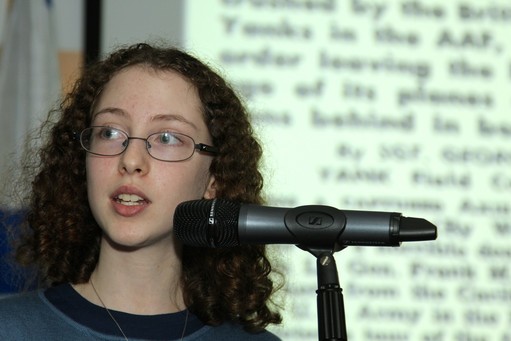 Student Sheindl Berger discussed the challenge of overcoming apathy.