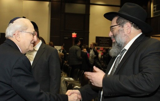 Irving Roth, founder of Adopt-A-Survivor, with Rav Yaakov Bender, Darchei Torah's principal.