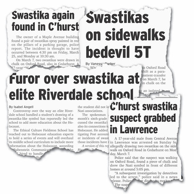 Recent headlines in The Jewish Star report swastika vandalism.