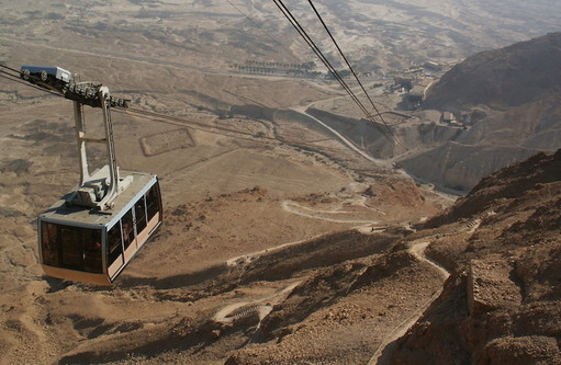 Cable car at Masada fortress, one of Israel&rsquo;s most popular destinations.