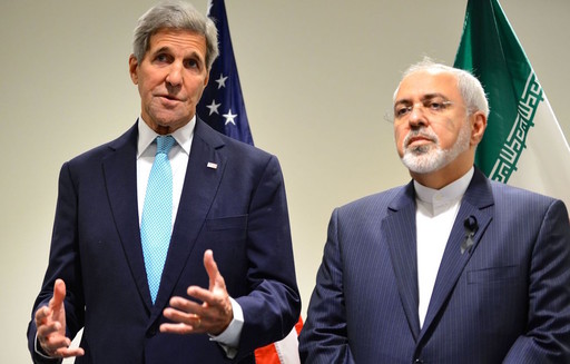 Secretary of State John Kerry and Iranian Foreign Minister Mohammad Javad Zarif before their bilateral meeting at the U.N. on Sept. 26, 2015.