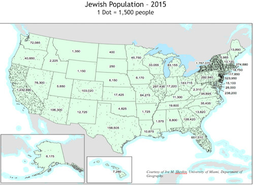 Jewish population in America as of 2015.