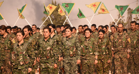 Syrian Kurdish YPG fighters.