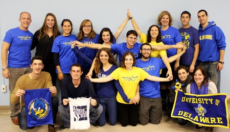 Students at the University of Delaware Hillel.
