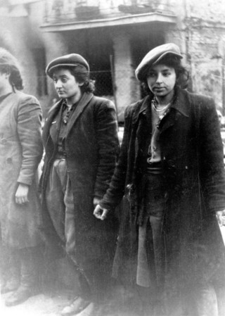 Jewish women resistance fighters captured by the Germans during the Warsaw Ghetto uprising, 1943.