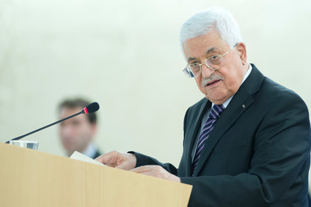 Mahmoud Selman Abbas, President of the State of Palestine during a Special Session of the Human Rights Council in October 2015.