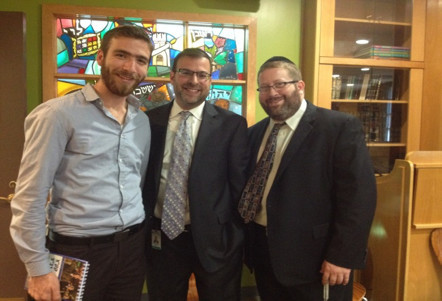 From left: Rabbi Lt. Eli Skaist; Rabbi Dovid Kupchik, menahel; Rabbi Judah Hulkower, student activities coordinator.