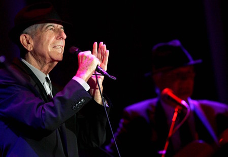 Leonard Cohen performing at a concert in Ramat Gan, Israel, in September 2009.