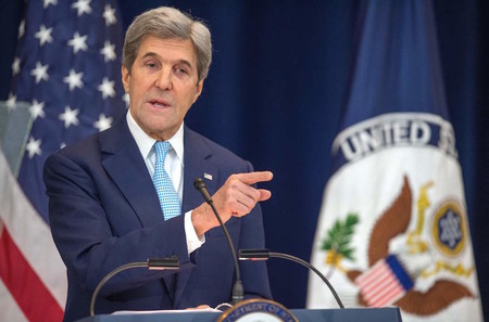 Secretary of State John Kerry attacks Israeli policies and lays out his vision for peace between Israel and the Palestinians, on Dec. 28 in Washington.