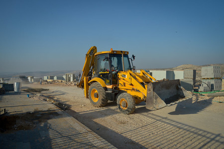 Construction of new buildings in the Israeli settlement of Na'ale.