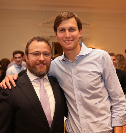 Jared Kushner and Rabbi Hirschy Zarchi at the Harvard Chabad New York Alumni Reception in June 2013.