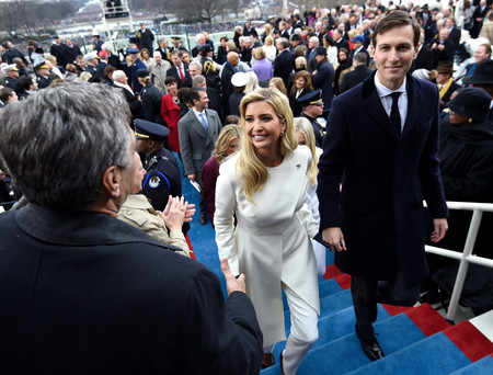 Ivanka Trump and husband Jared Kushner leave after the Presidential Inauguration at the US Capitol on Jan. 20.