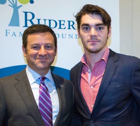 Jay Ruderman, left, with R.J. Mitte, an actor with cerebral palsy who starred on the hit TV show &ldquo;Breaking Bad.&rdquo;
