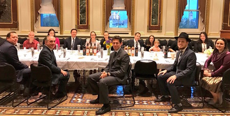 This group photo, which shows some of the 30 people who attended the White House seder, was taken moments before sunset.