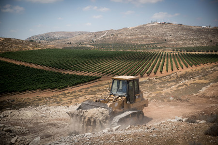 Construction beginning in the West Bank on the new Israeli settlement Amichai meant for the evacuees of the Amona outpost, pictured on June 20.