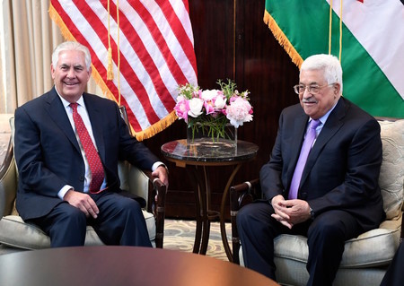 Secretary of State Rex Tillerson meets with Palestinian Authority  President Mahmoud Abbas in Washington on May