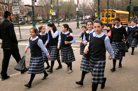 Orthodox schoolgirls in Crown Heights, 2012.